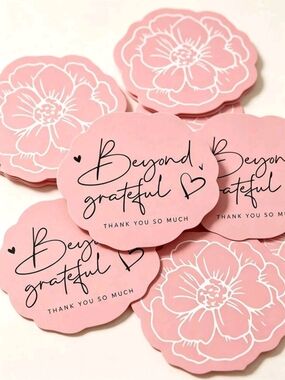 Pink Floral Thank You Note Cards